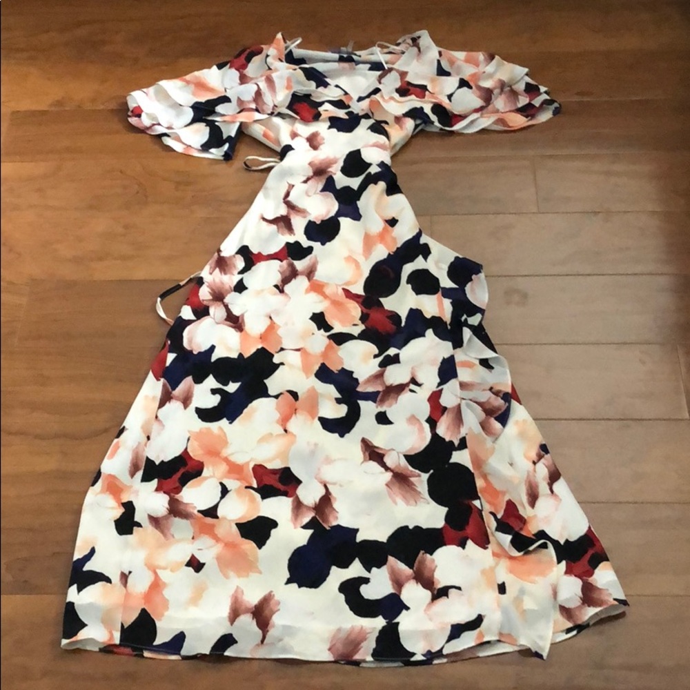 Wrap dress with ruffle detail